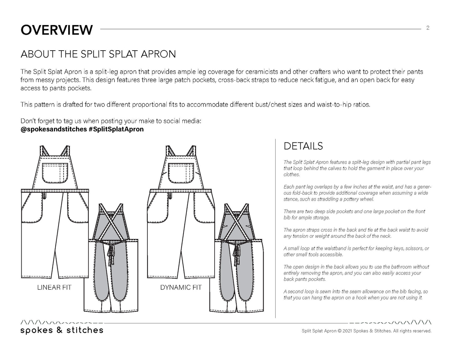 Split Splat Apron Sewing Pattern & Instructions