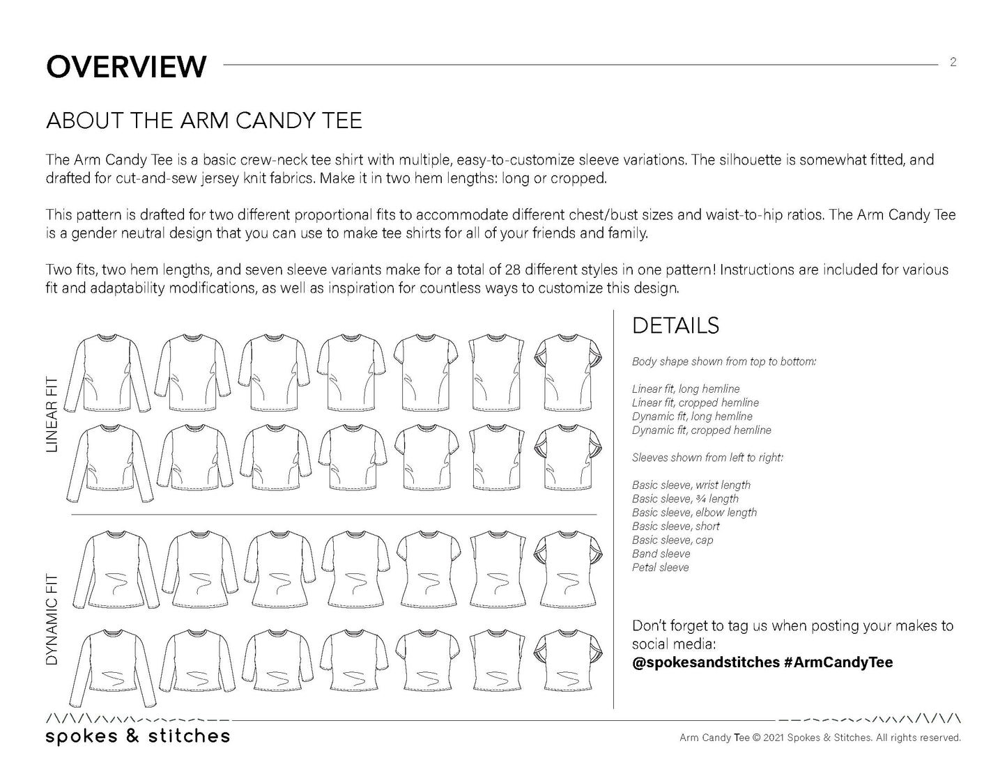Arm Candy Tee Sewing Pattern & Instructions
