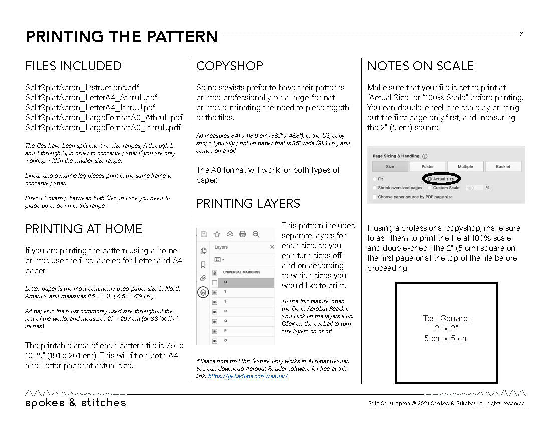 Split Splat Apron Sewing Pattern & Instructions